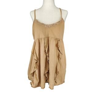 Y2k Lena Jeans Fairycore Embellished Ruffle Tank Top - Size XL